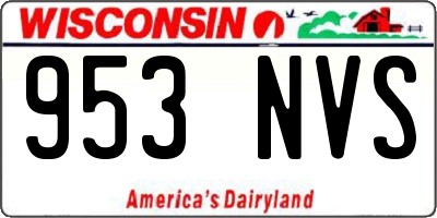 WI license plate 953NVS