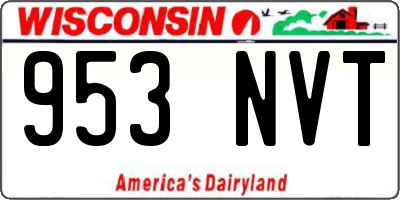 WI license plate 953NVT