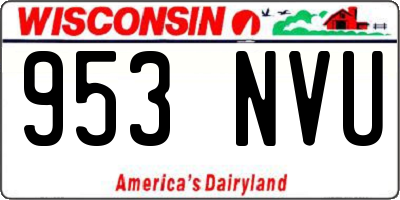 WI license plate 953NVU