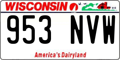 WI license plate 953NVW