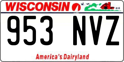 WI license plate 953NVZ