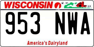 WI license plate 953NWA