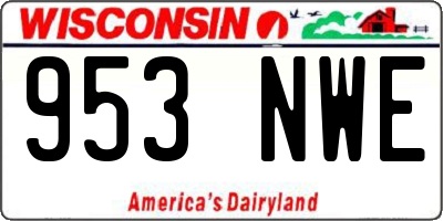 WI license plate 953NWE