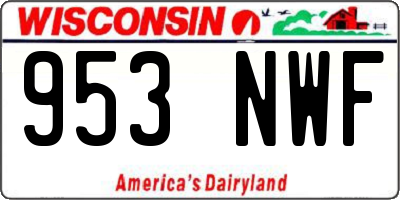 WI license plate 953NWF