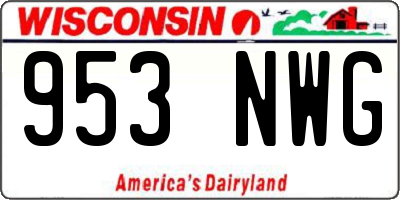 WI license plate 953NWG