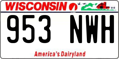 WI license plate 953NWH