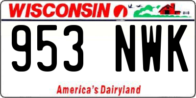 WI license plate 953NWK