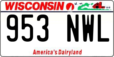 WI license plate 953NWL