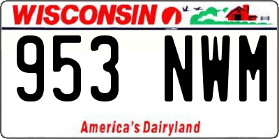 WI license plate 953NWM