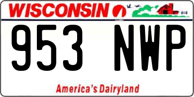WI license plate 953NWP