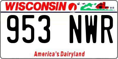 WI license plate 953NWR