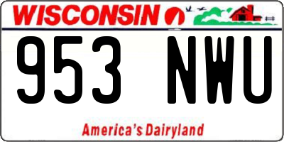WI license plate 953NWU