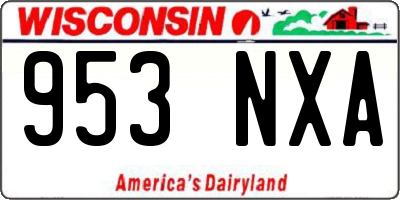 WI license plate 953NXA
