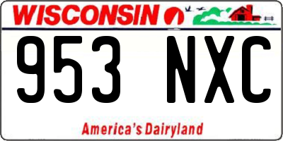 WI license plate 953NXC