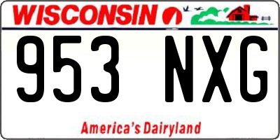 WI license plate 953NXG