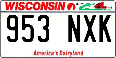 WI license plate 953NXK