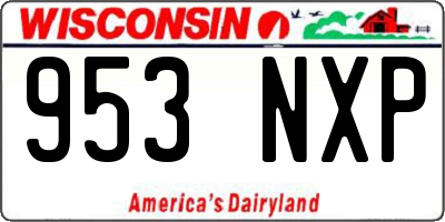 WI license plate 953NXP
