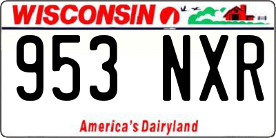 WI license plate 953NXR