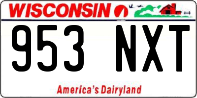 WI license plate 953NXT
