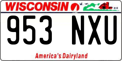 WI license plate 953NXU