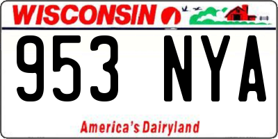 WI license plate 953NYA