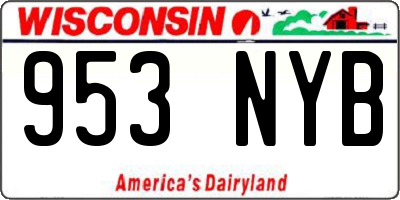 WI license plate 953NYB