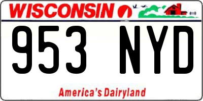 WI license plate 953NYD