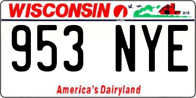 WI license plate 953NYE
