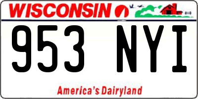 WI license plate 953NYI
