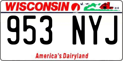 WI license plate 953NYJ