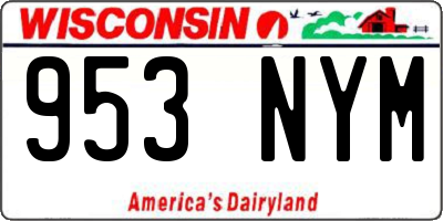 WI license plate 953NYM