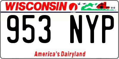 WI license plate 953NYP