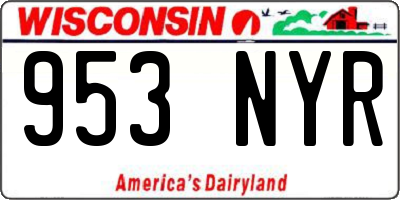 WI license plate 953NYR