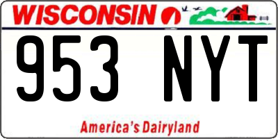 WI license plate 953NYT