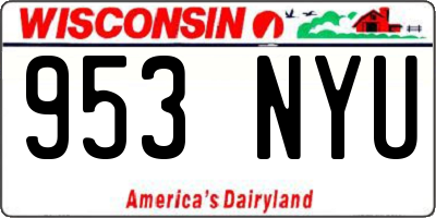 WI license plate 953NYU