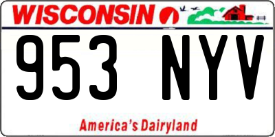 WI license plate 953NYV