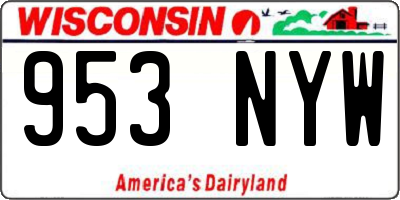WI license plate 953NYW