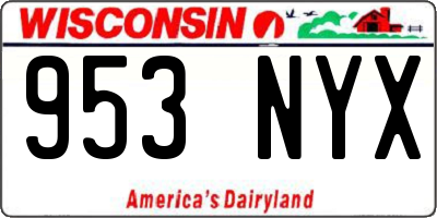 WI license plate 953NYX