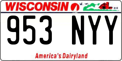 WI license plate 953NYY