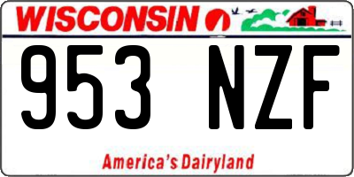 WI license plate 953NZF