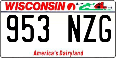 WI license plate 953NZG