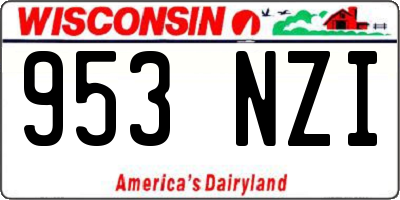 WI license plate 953NZI