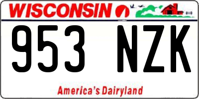WI license plate 953NZK