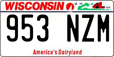 WI license plate 953NZM