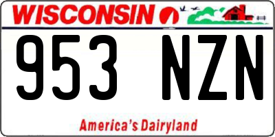 WI license plate 953NZN
