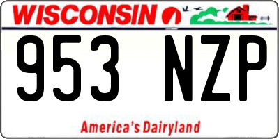 WI license plate 953NZP