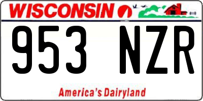 WI license plate 953NZR