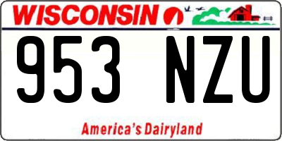 WI license plate 953NZU