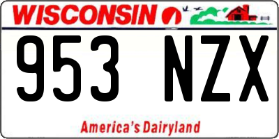WI license plate 953NZX