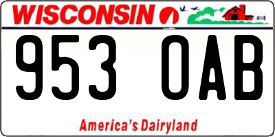 WI license plate 953OAB